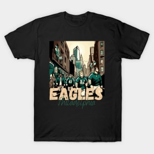 Philadelphia eagles football player graphic design cartoon style beautiful artwork T-Shirt